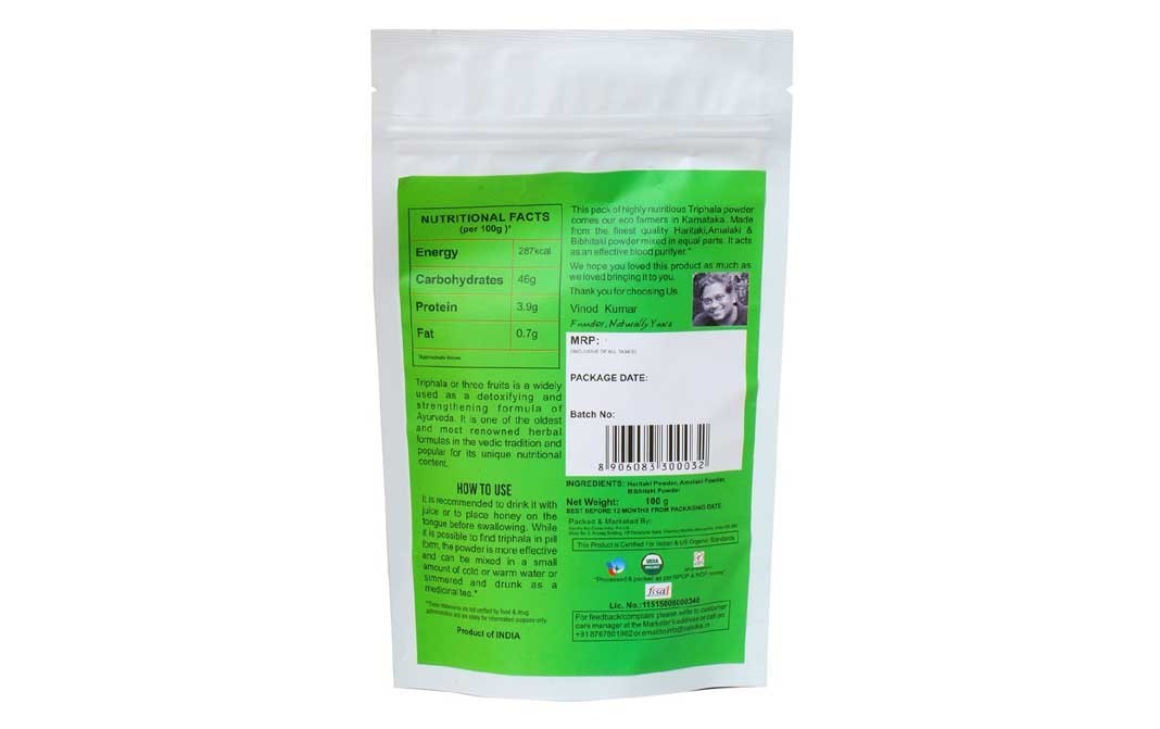 Naturally yours Triphala Powder    Pack  100 grams